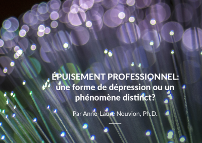 L&rsquo;épuisement professionnel: une forme de dépression ou un phénomène distinct?